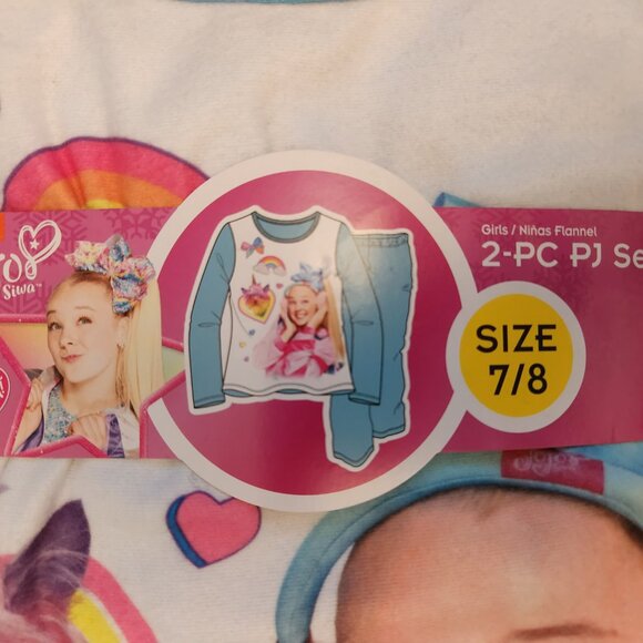 JoJo Siwa Flannel 2 Piece PJ Set Size 7/8 - Picture 2 of 4